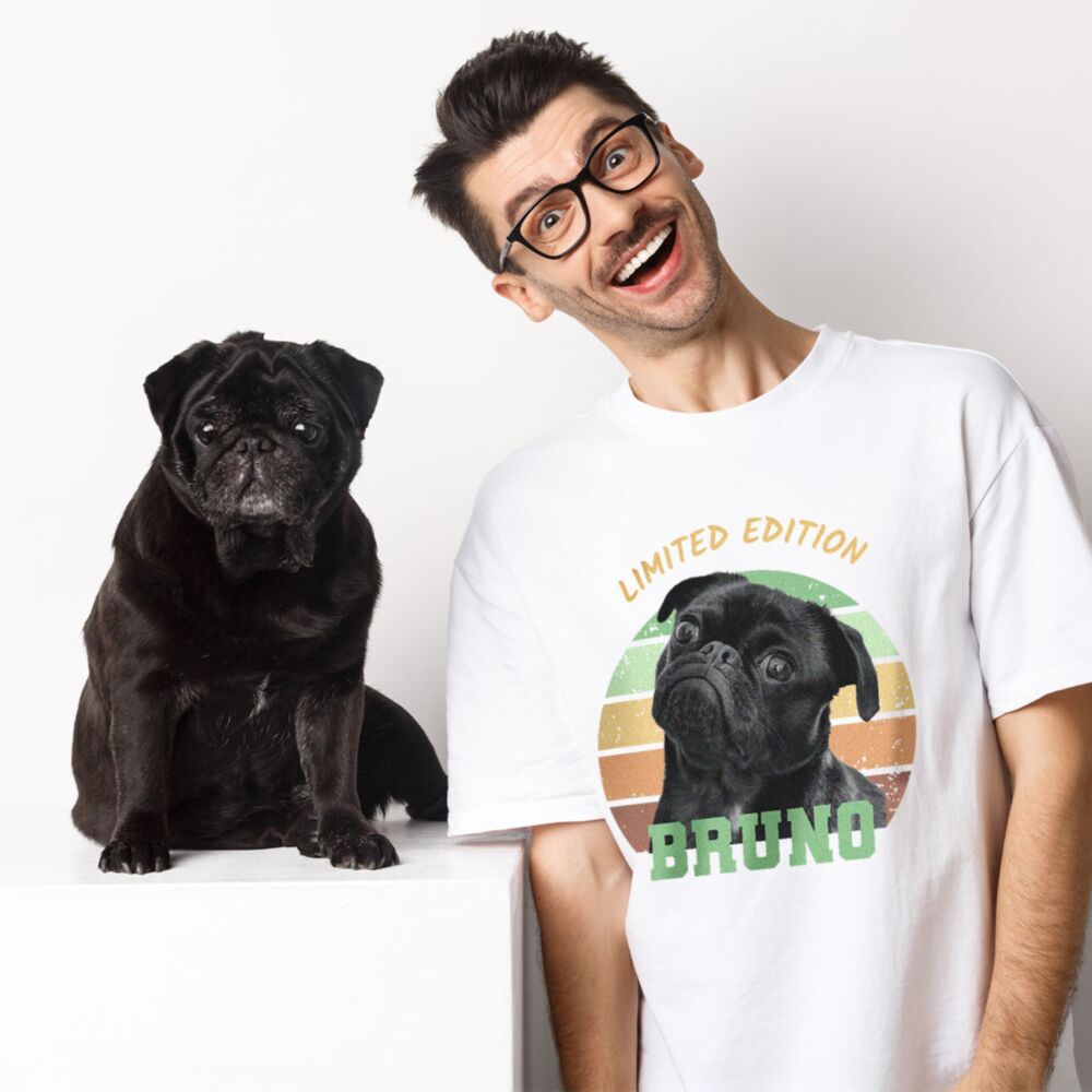 Personalisierbares Retro T-Shirt mit Haustier