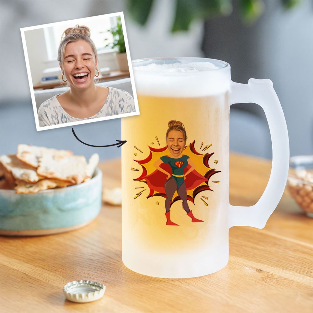 Personalisierbarer Superheld Bierkrug