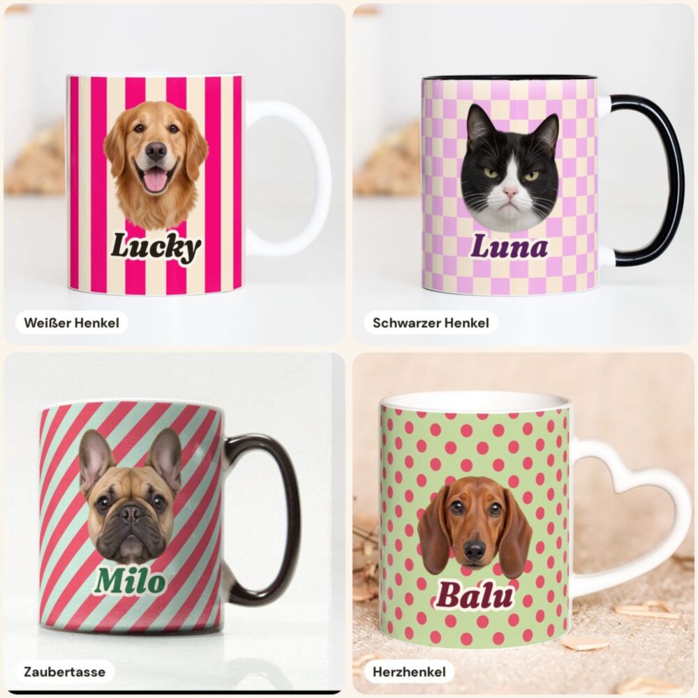 Tasse mit Foto und Namen – Haustier personalisierbar