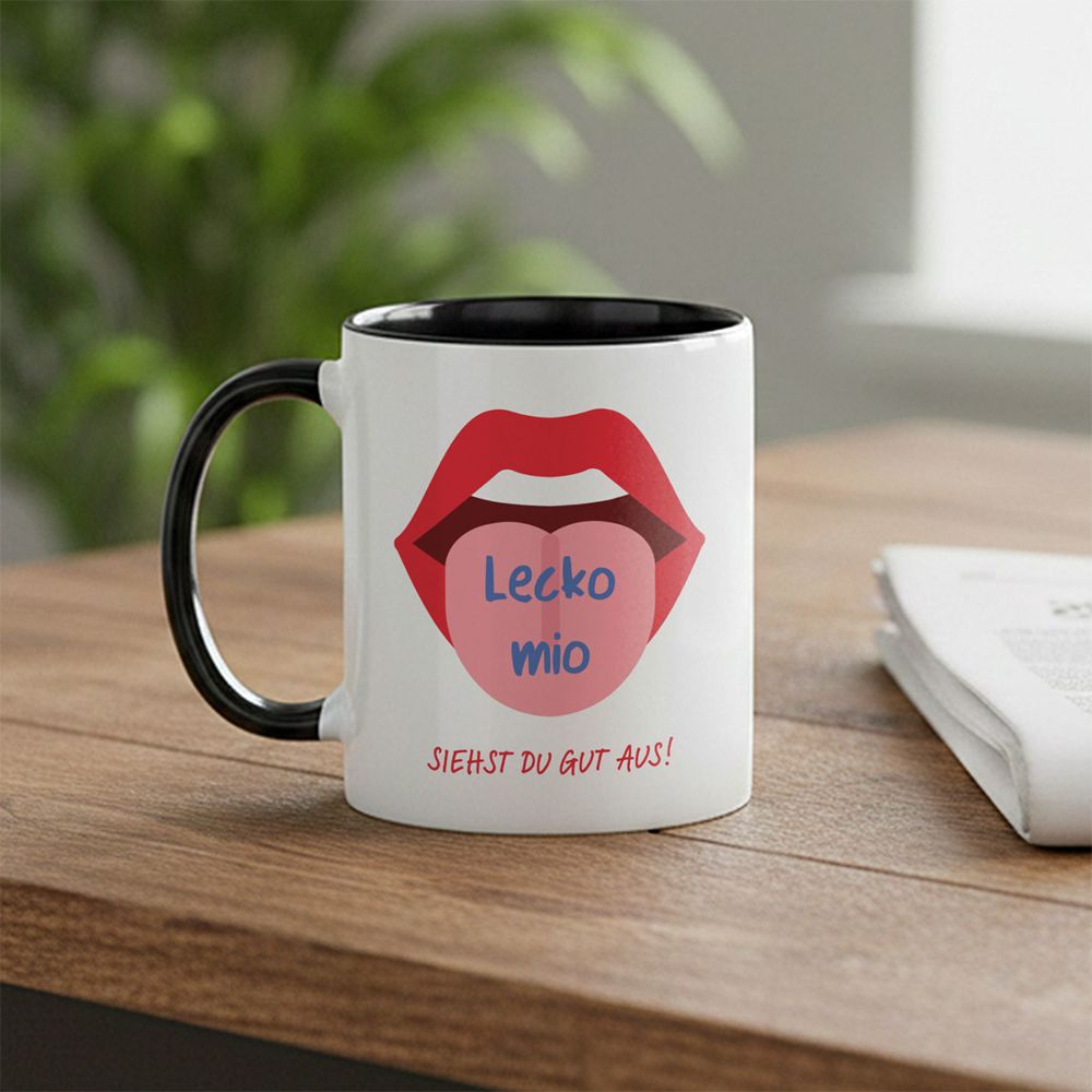 Tasse mit verschiedenen Sprüchen