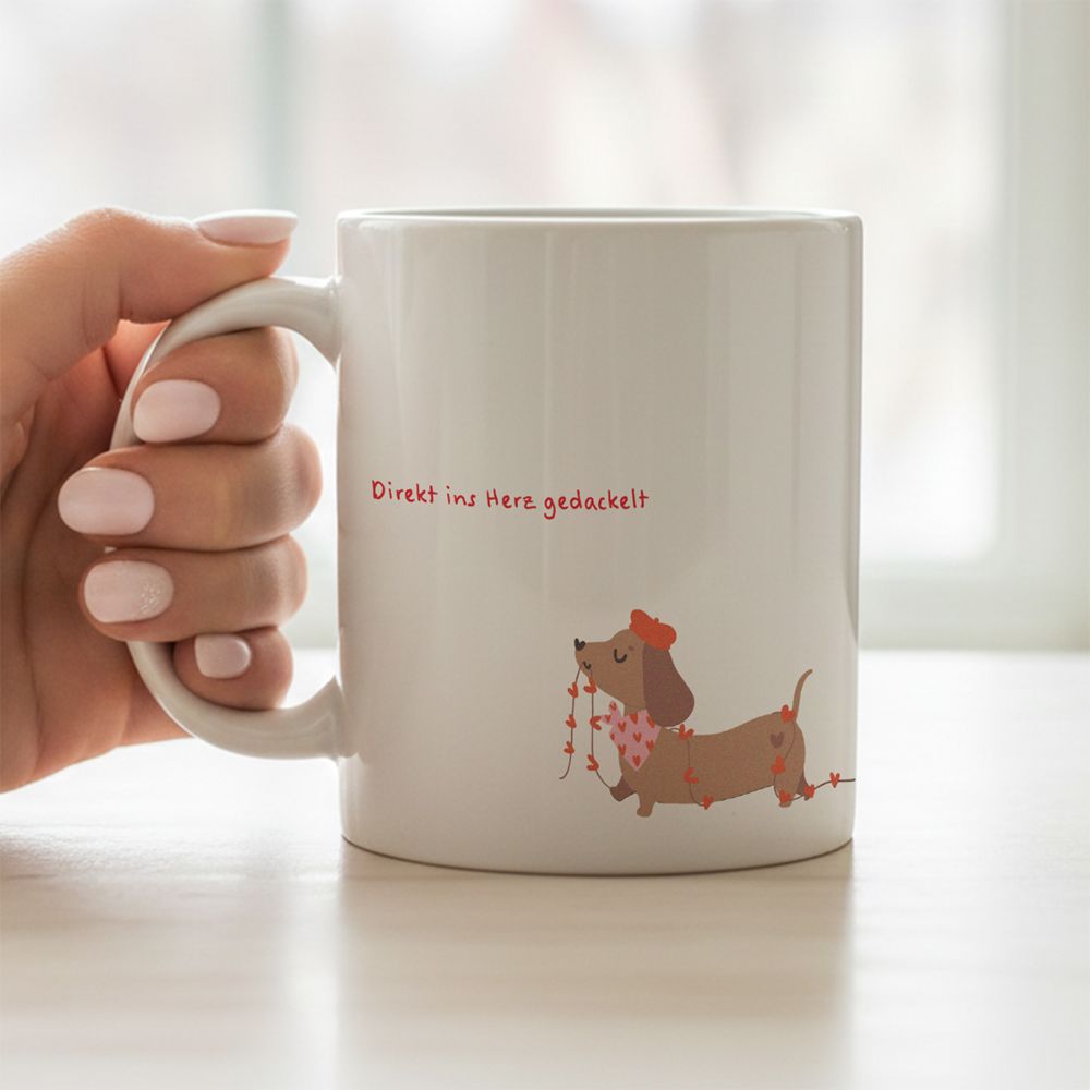 Tasse mit verschiedenen Sprüchen