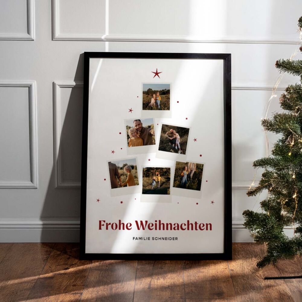 Personalisierbares Weihnachtsposter mit Fotos und Text