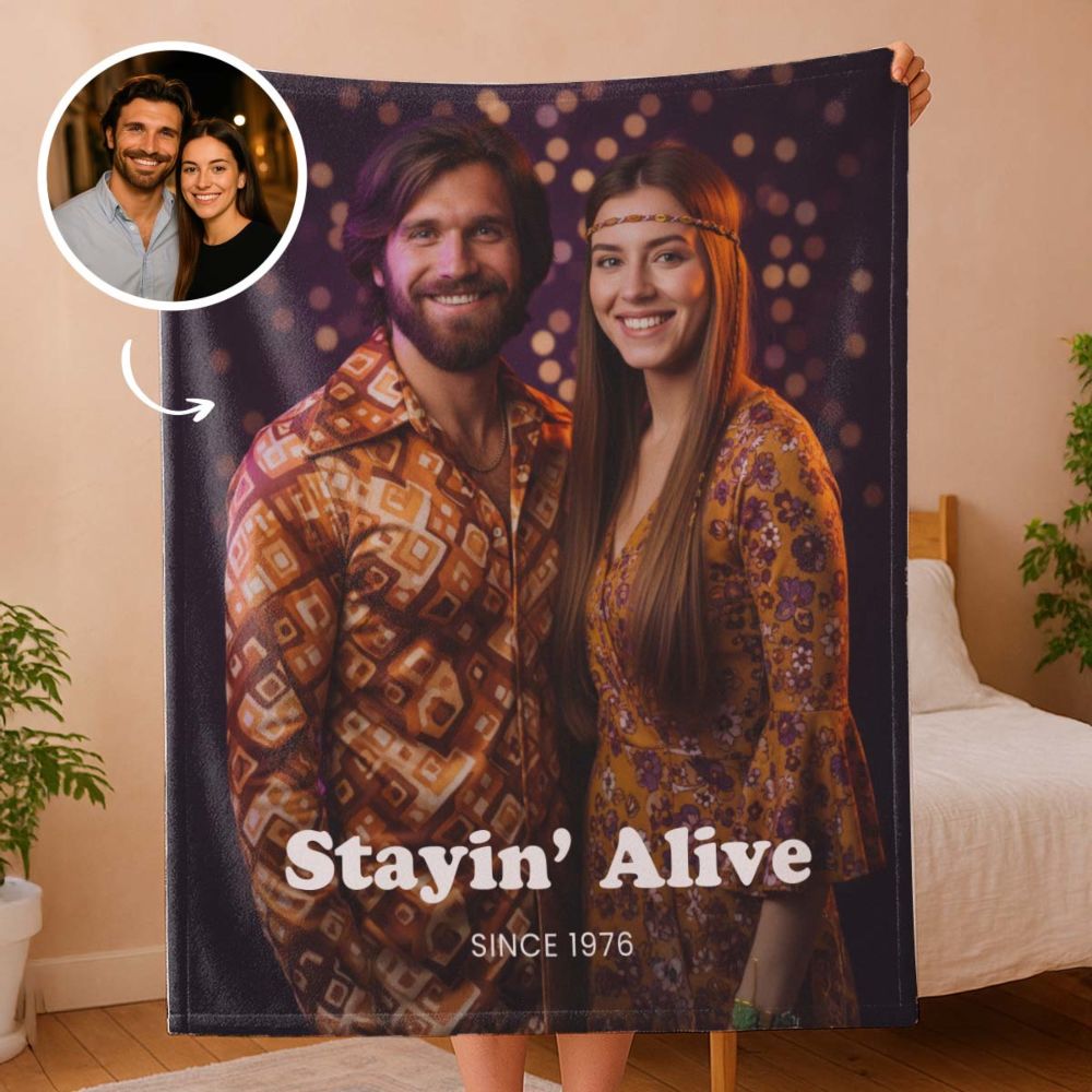 Personalisierbare Zeitreise Decke