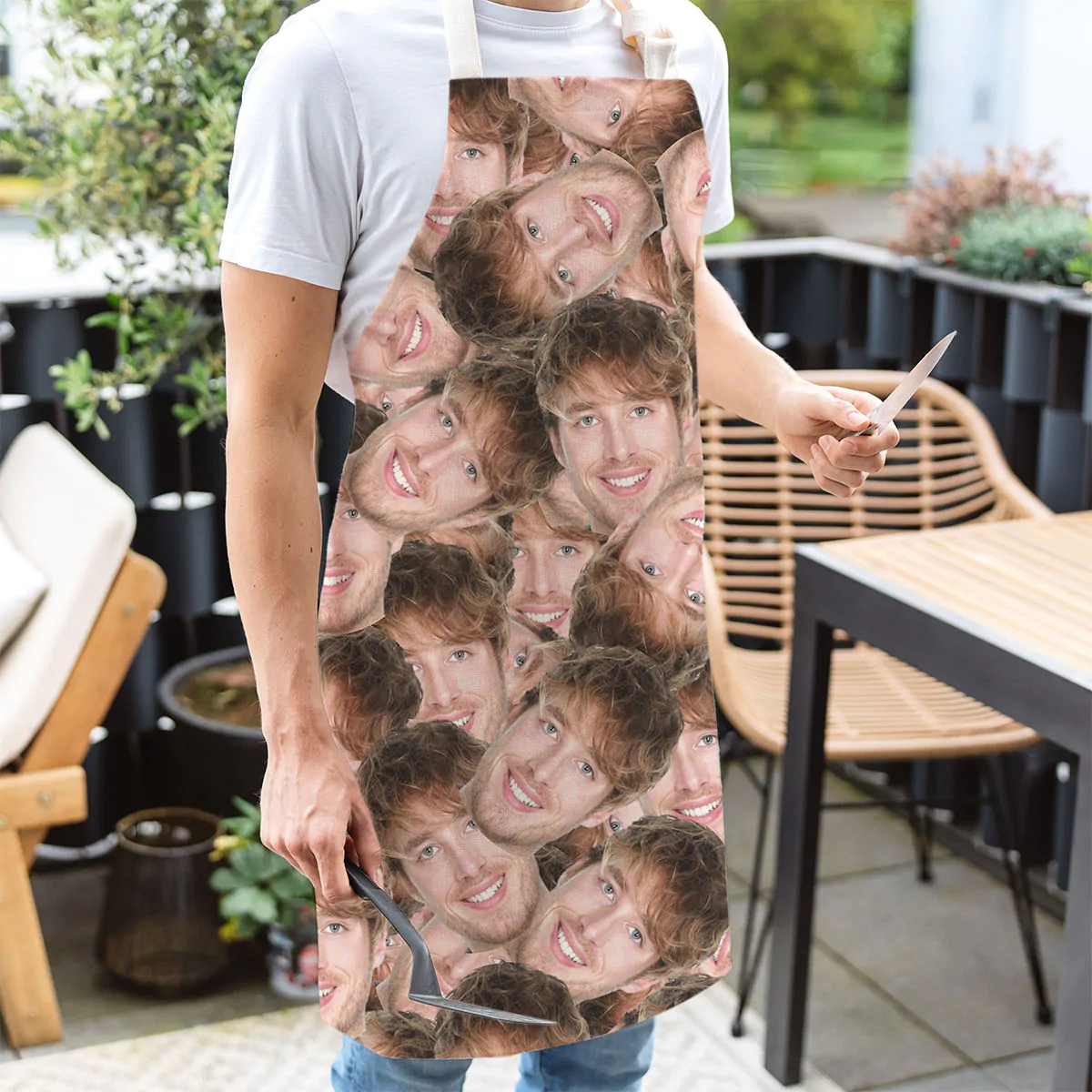 Personalisierbare Kochschürze mit Gesicht