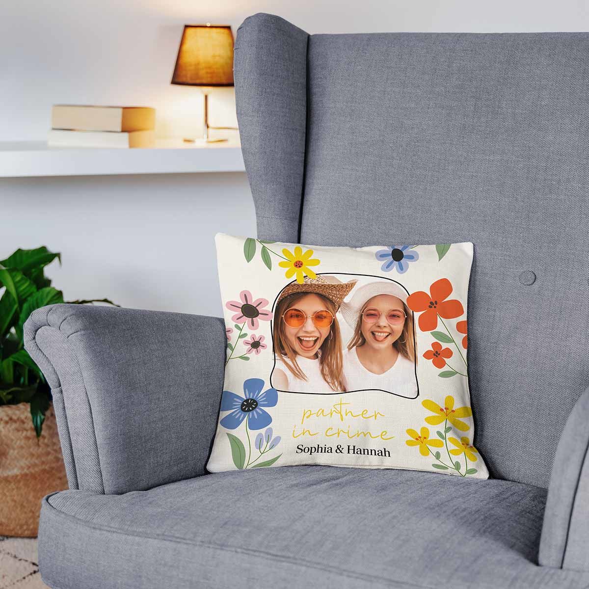 Personalisierbarer Kissenbezug mit Foto und Text 