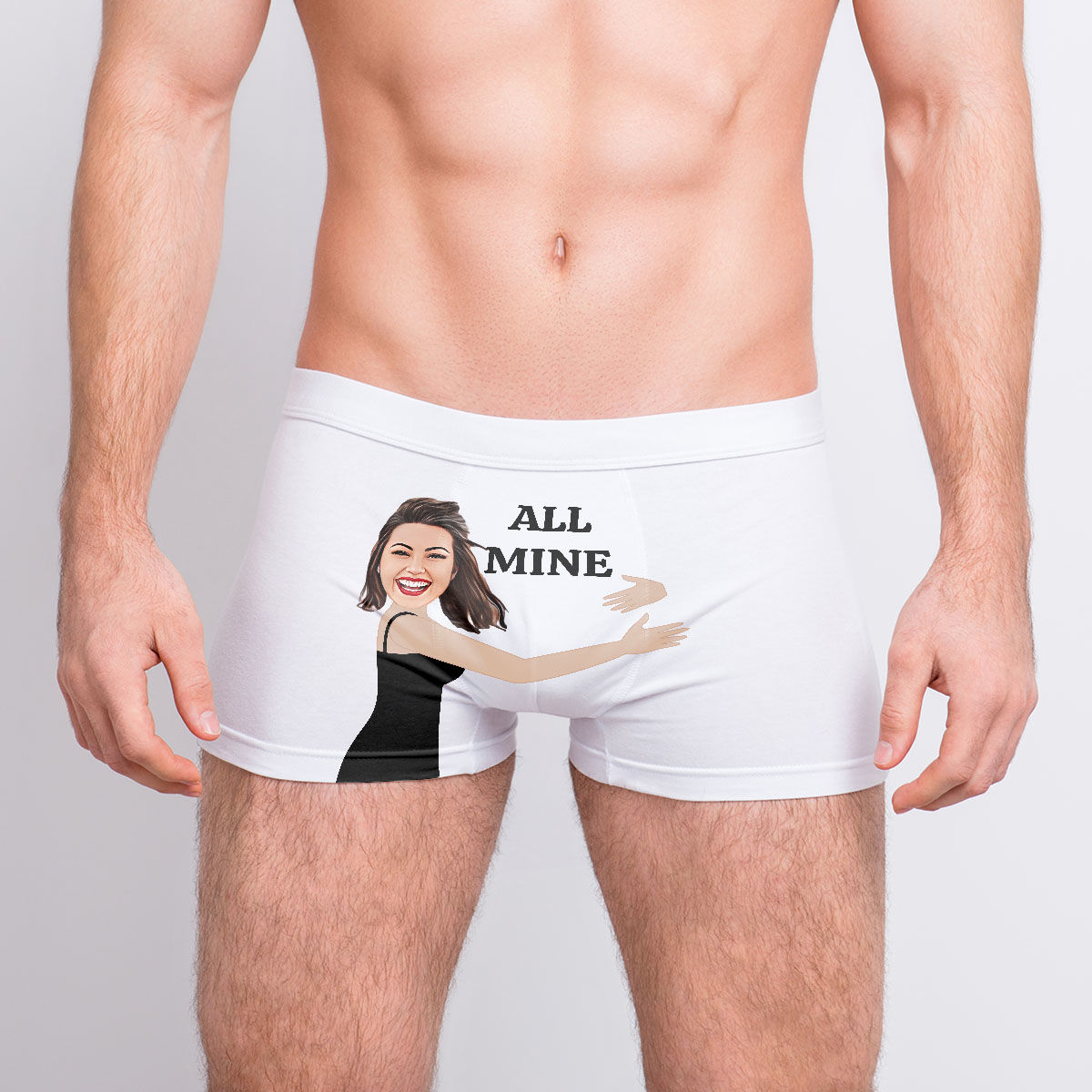 Personalisierbare Boxershorts mit Gesicht und Text