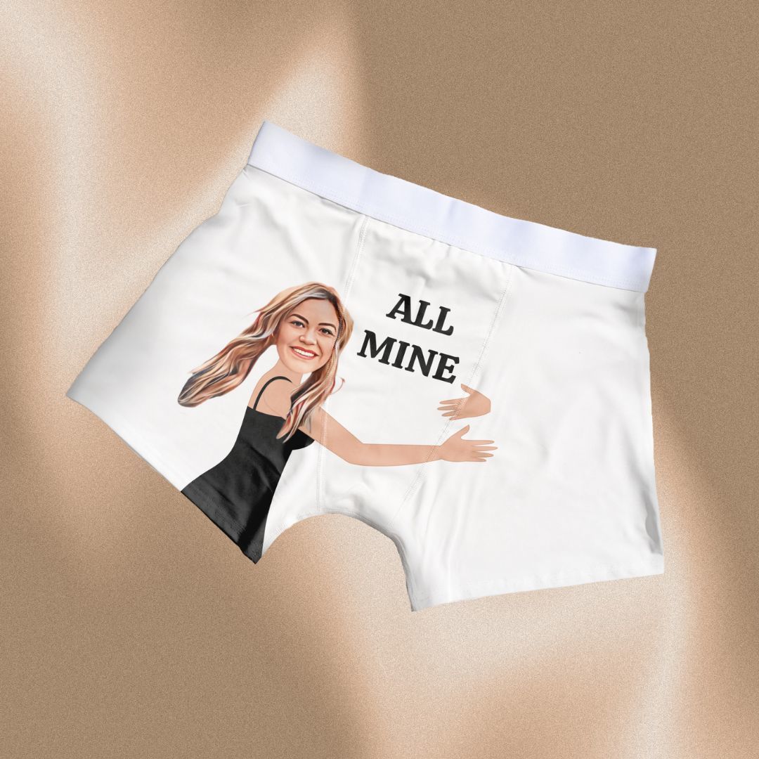 Personalisierbare Boxershorts mit Gesicht und Text