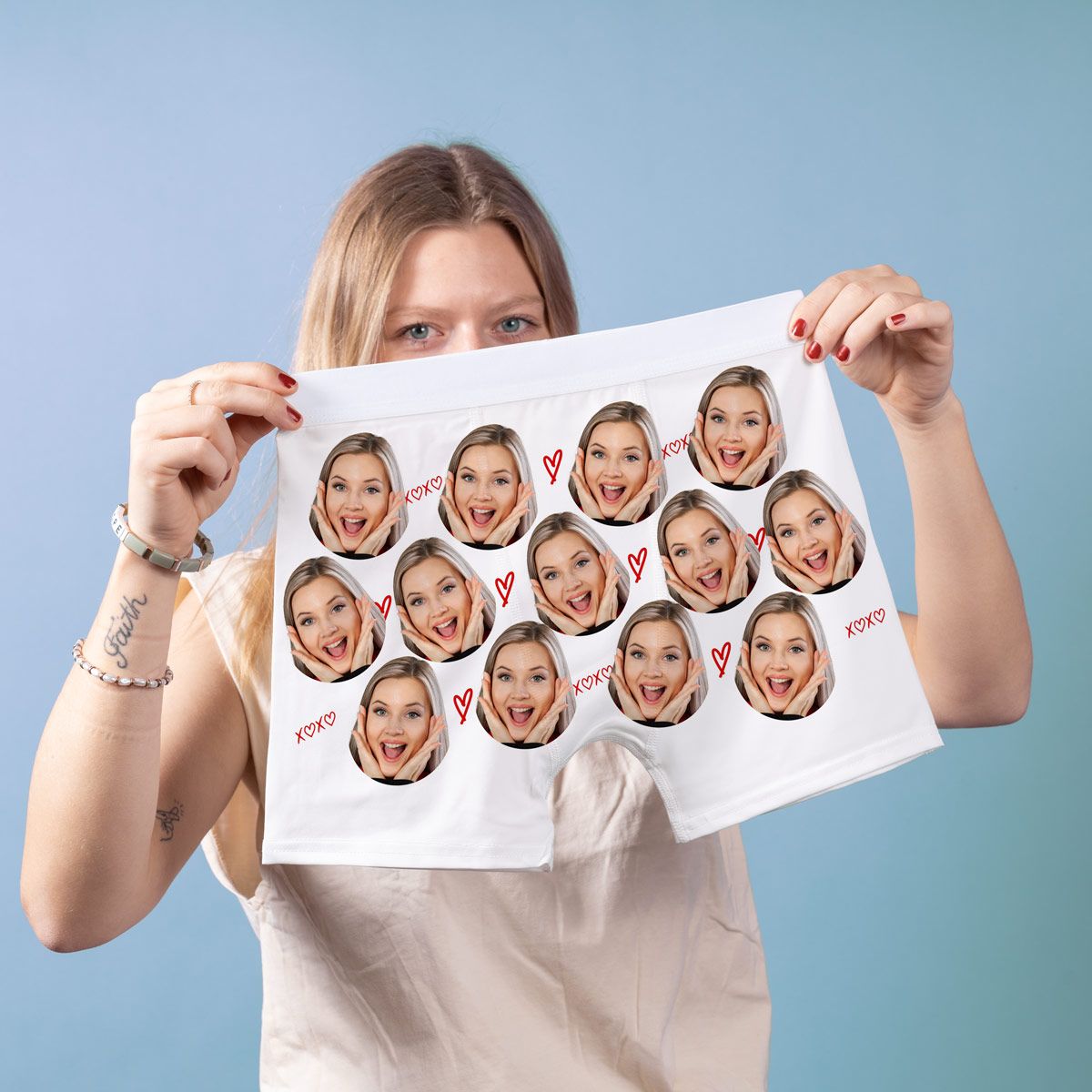 Boxershorts mit Gesicht und Hintergründen