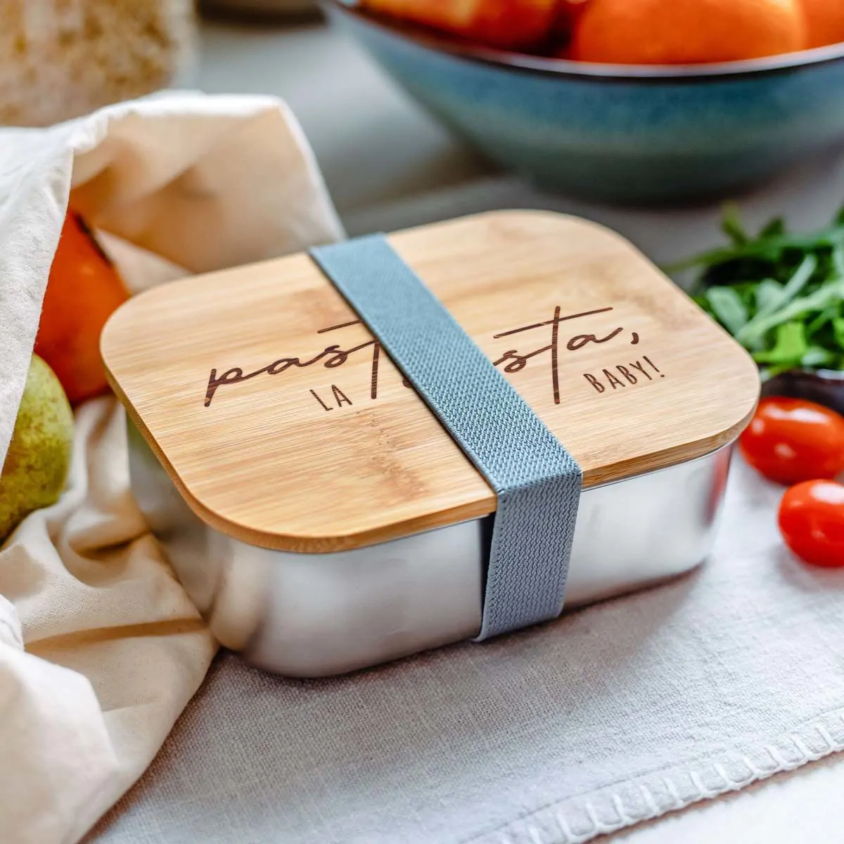 Personalisierbare Lunchbox mit Text