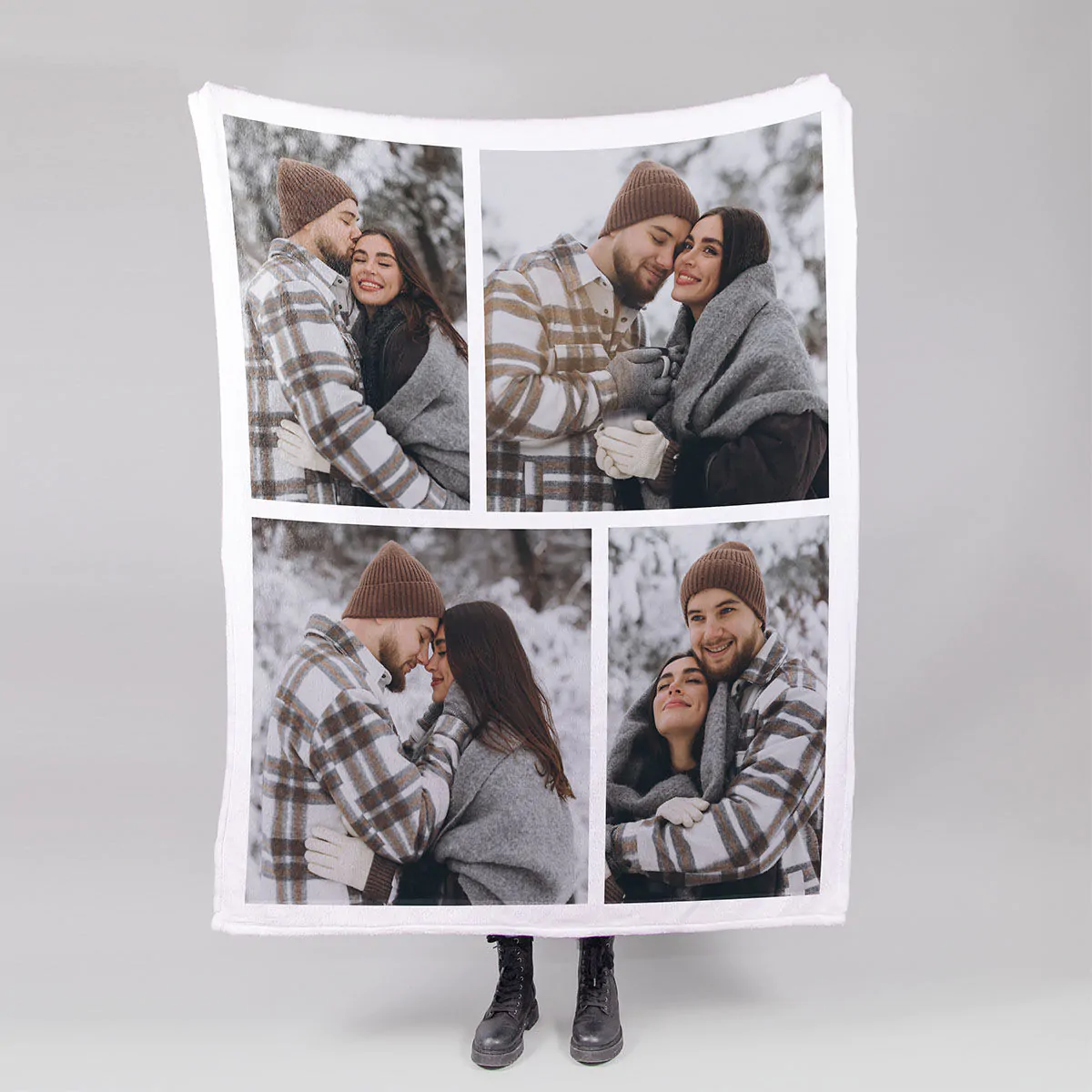 Personalisierbare Decke mit Fotocollage