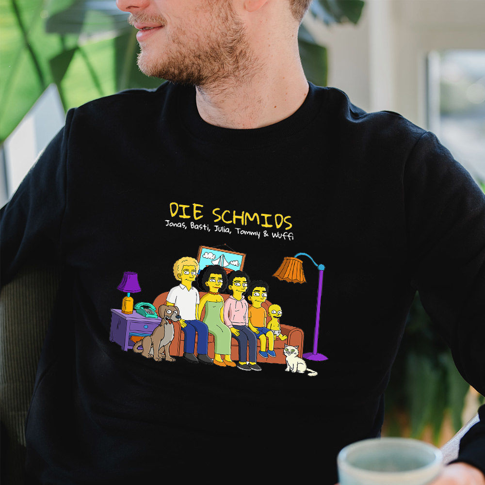 Personalisierbare Pullover-Illustration Cartoon Familie