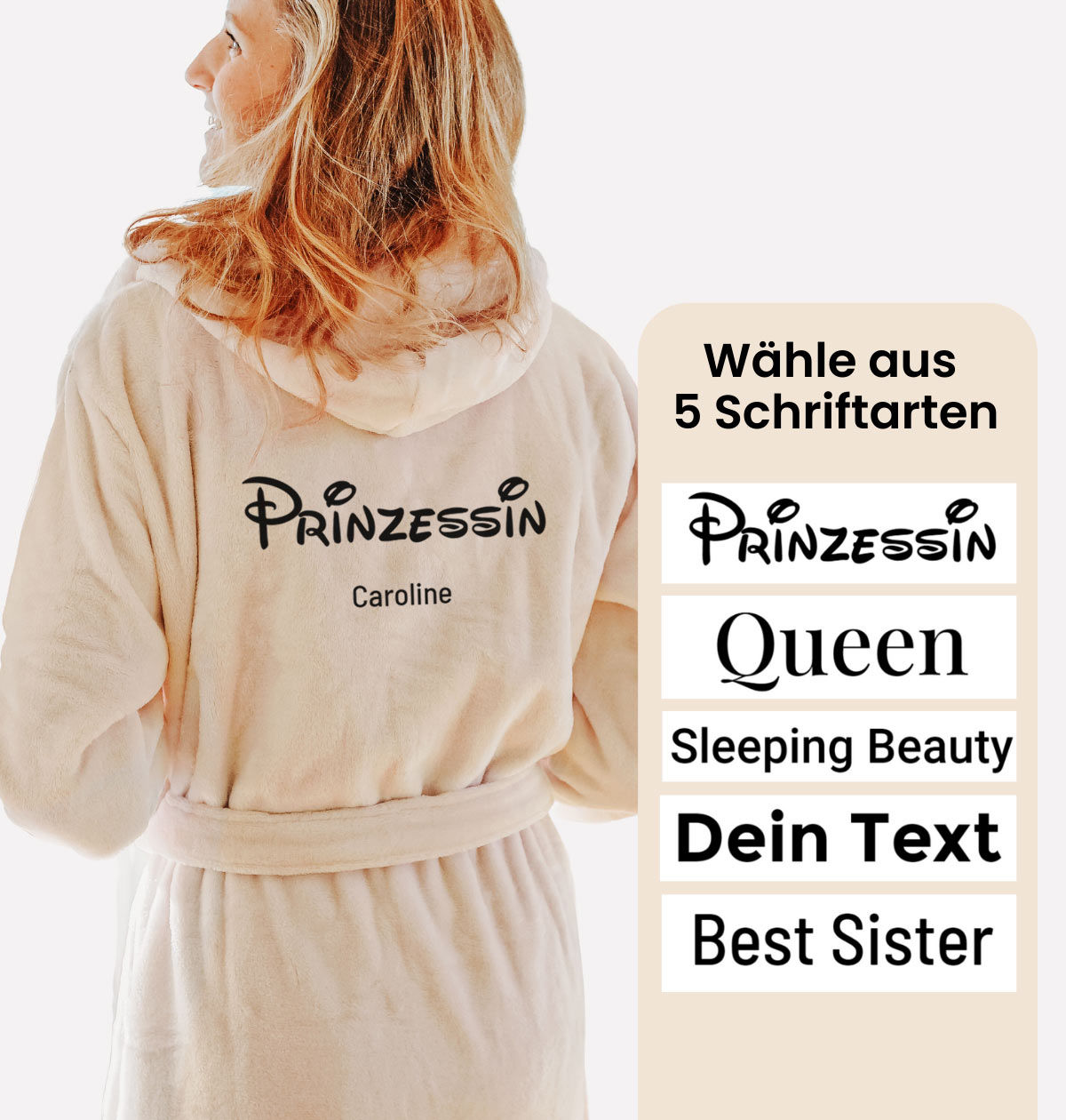 Personalisierbarer Bademantel Prinzessin