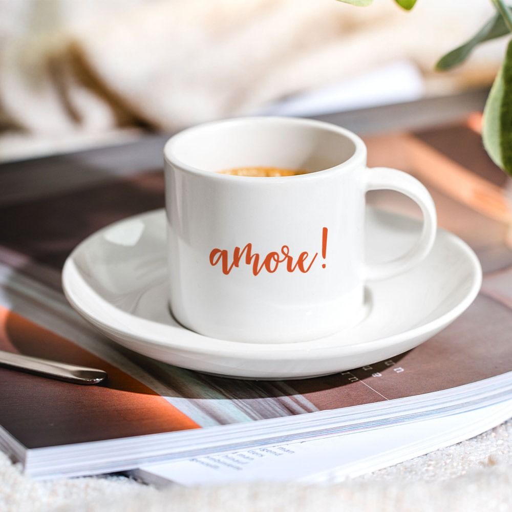 Personalisierbare Espresso Tasse mit Text
