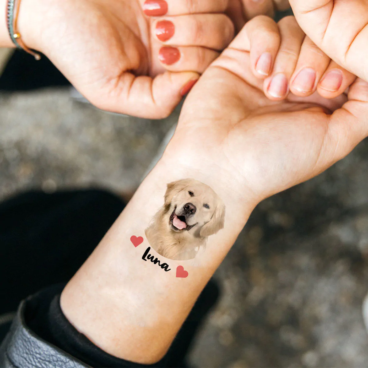 Personalisierbare Tattoos 6er Set mit Gesicht und Text