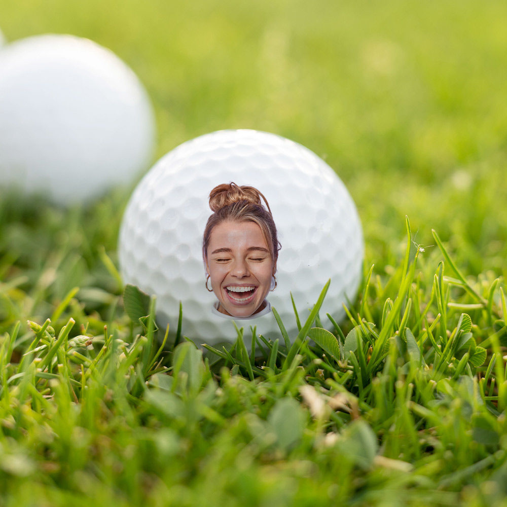 Personalisierbare Golfbälle 3er Set mit Gesicht