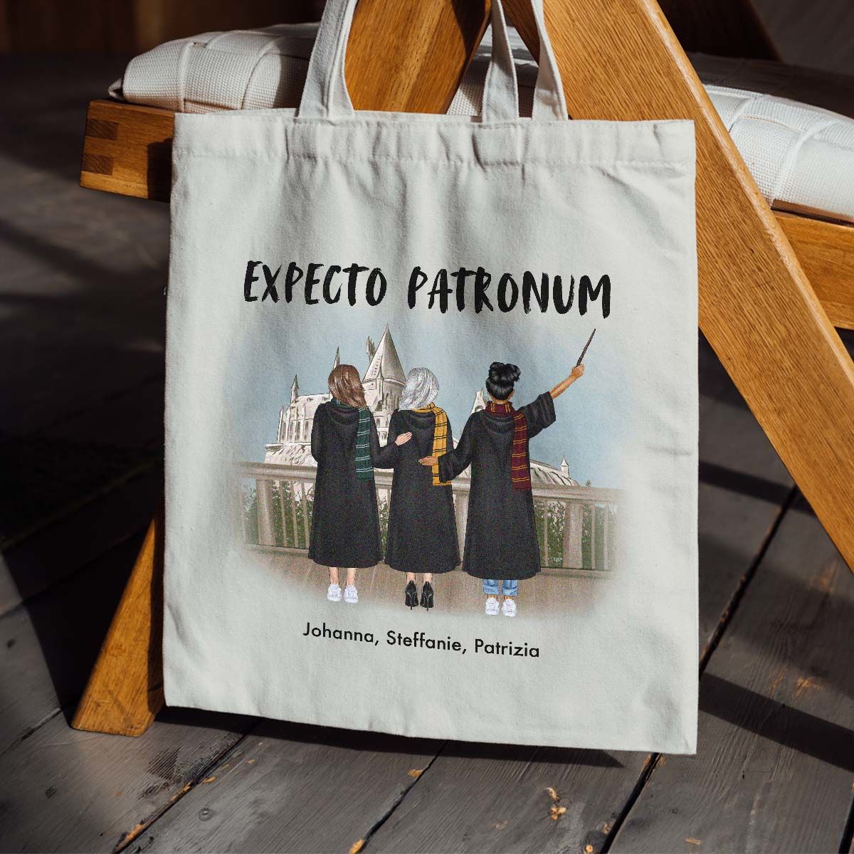 Personalisierbarer Jutebeutel Zauberinnen