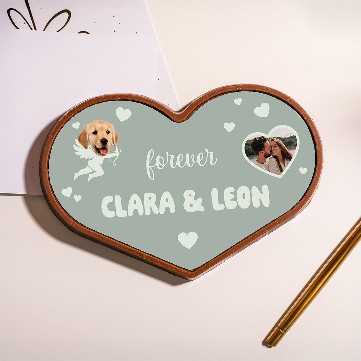 Personalisierte Herz Schokolade zum Valentinstag