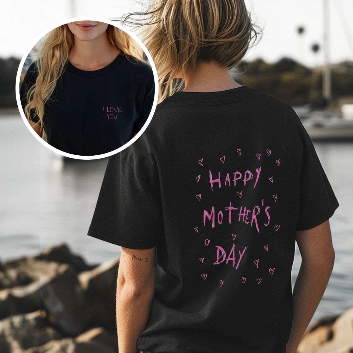 Personalisierbares T-Shirt mit deiner Zeichnung vorne und hinten