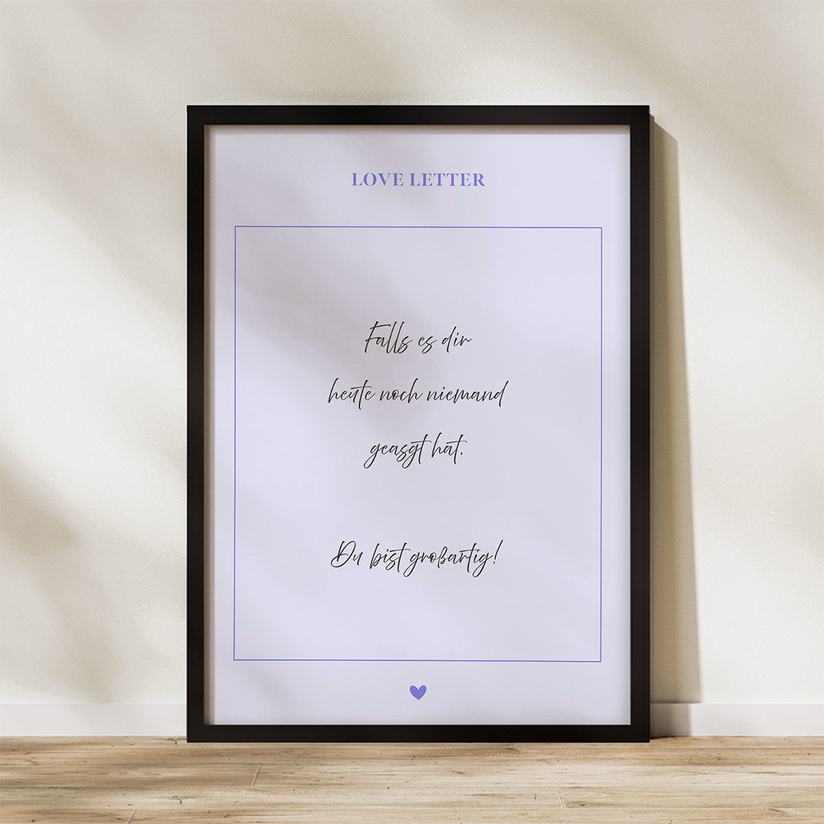 Personalisierbares Poster Liebesbrief