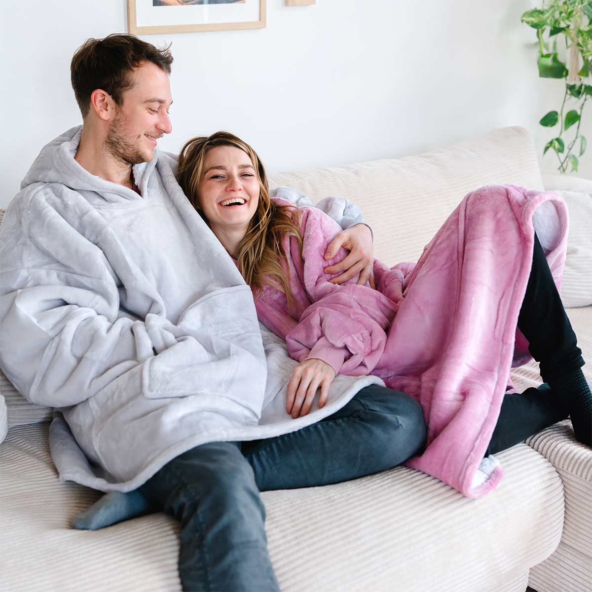 Personalisierbare Hoodie Decke mit Text