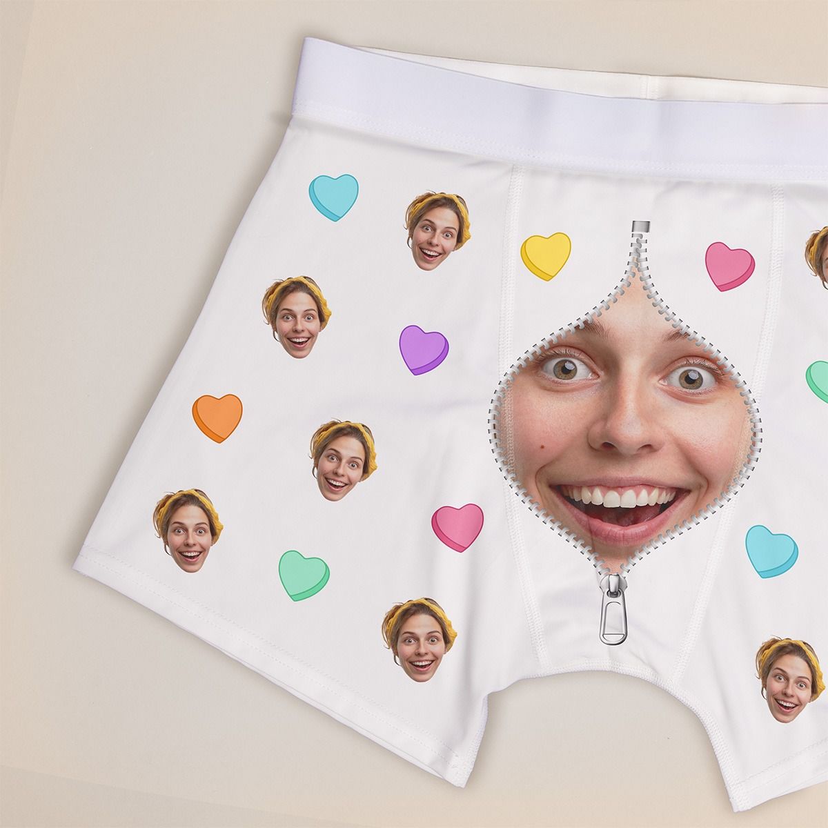 Personalisierbare Boxershorts mit Reisverschluss Design