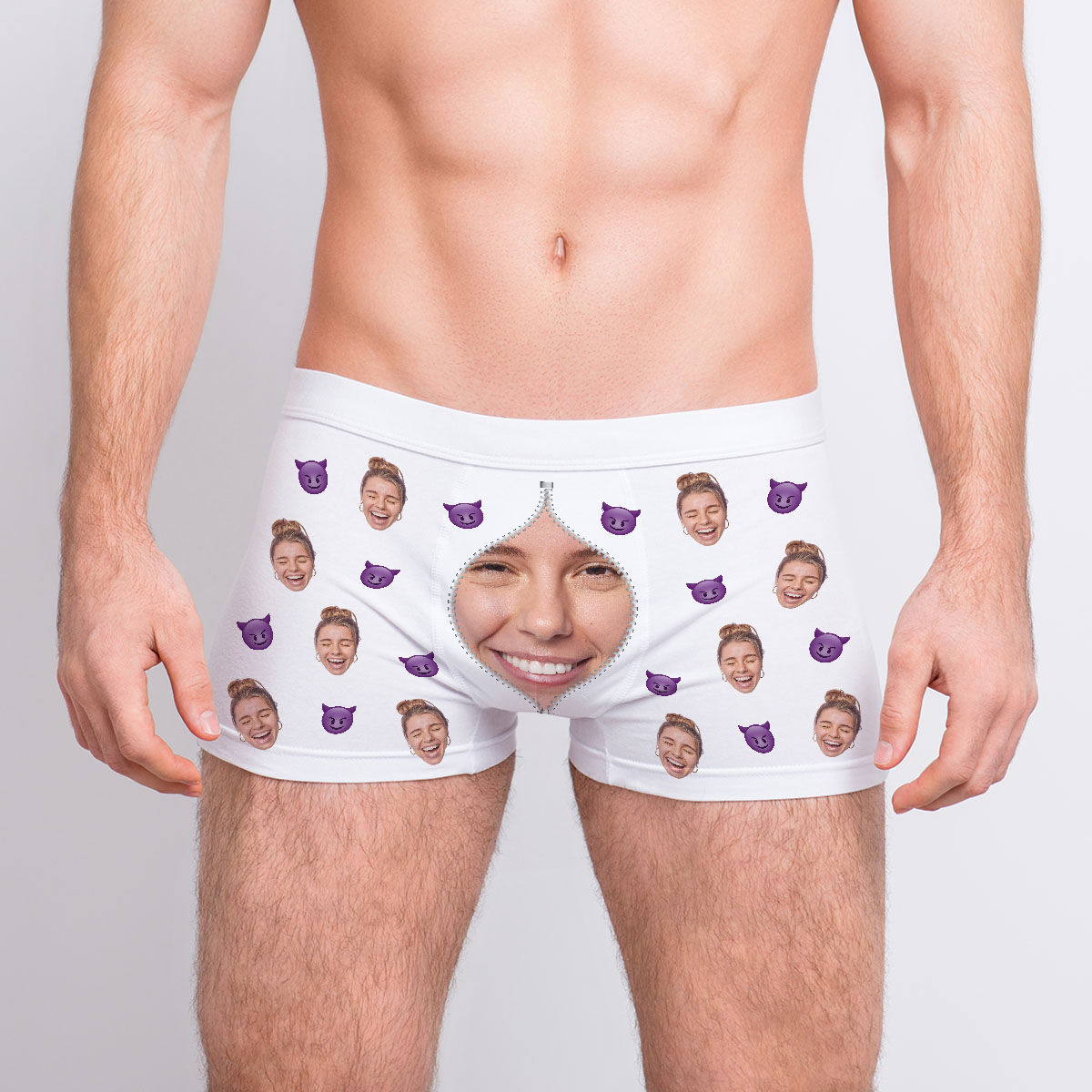 Personalisierbare Boxershorts mit Reisverschluss Design