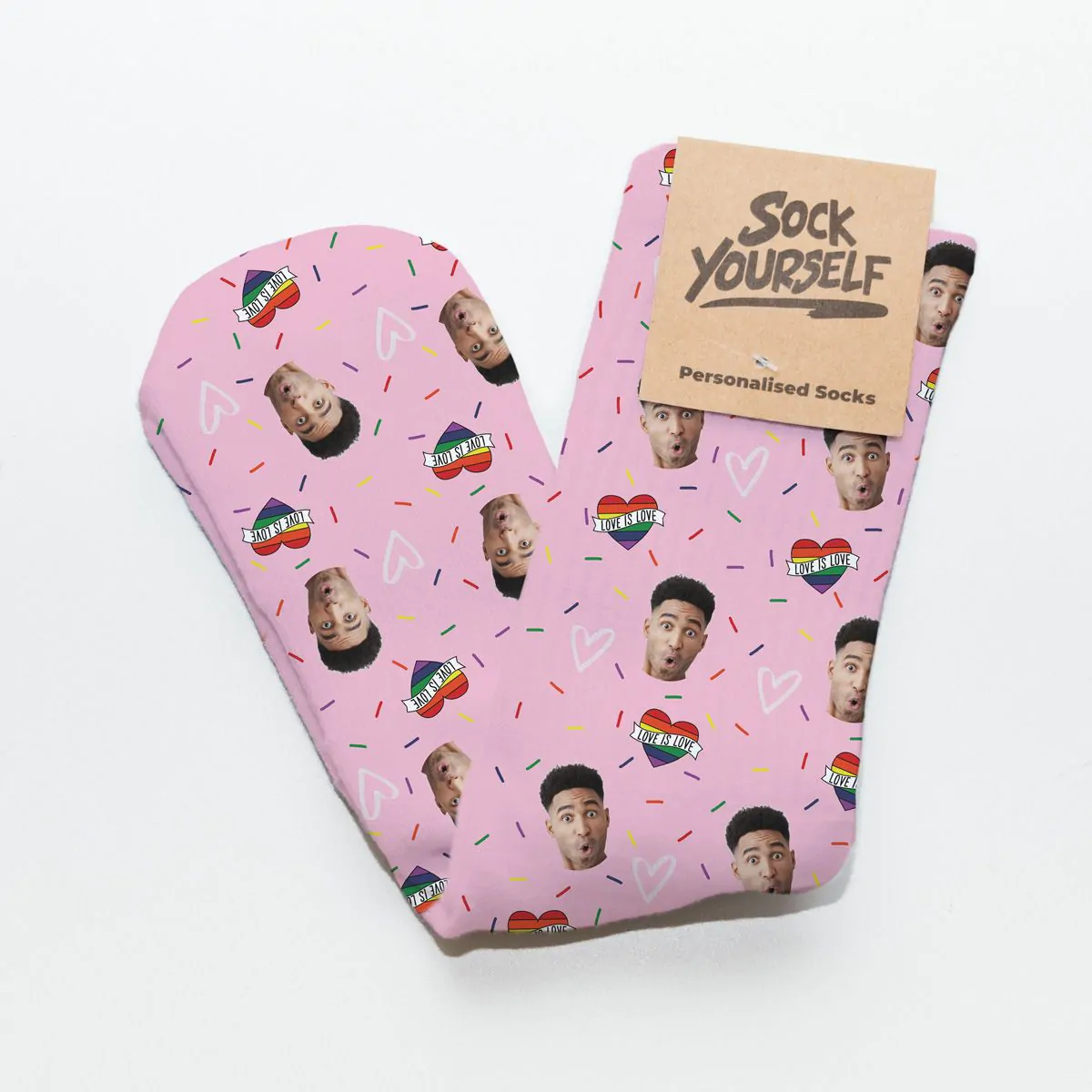 Personalisierbare Socken mit Gesicht und Liebes-Designs