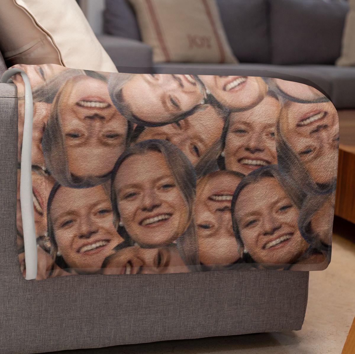 Fotodecke mit Gesicht