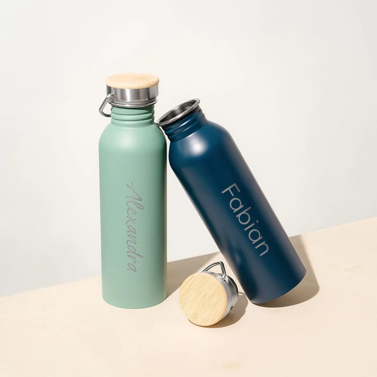 Personalisierbare Edelstahl Trinkflasche mit Name