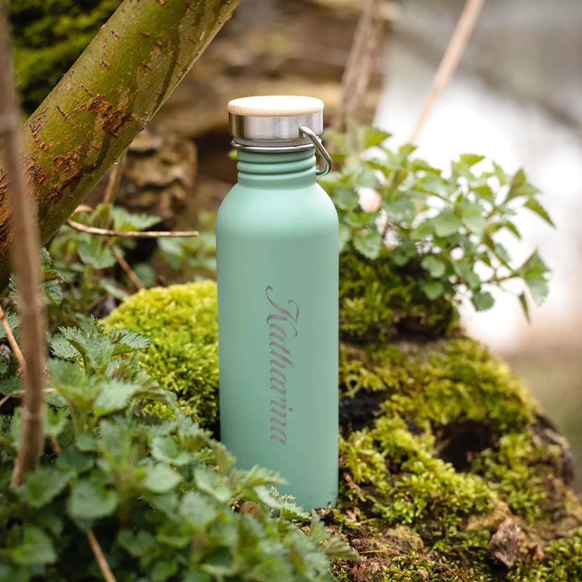 Personalisierbare Edelstahl Trinkflasche mit Name