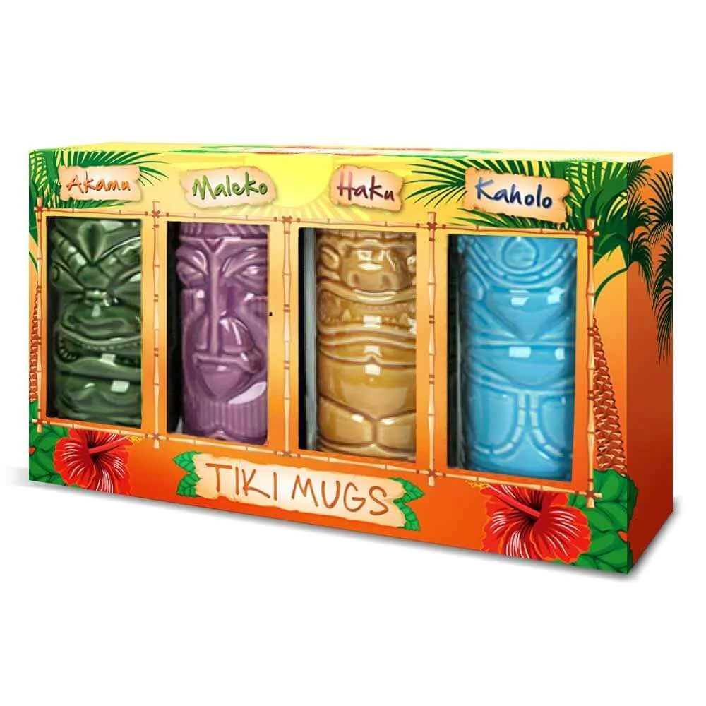 Tiki Cocktailbecher 4er-Set