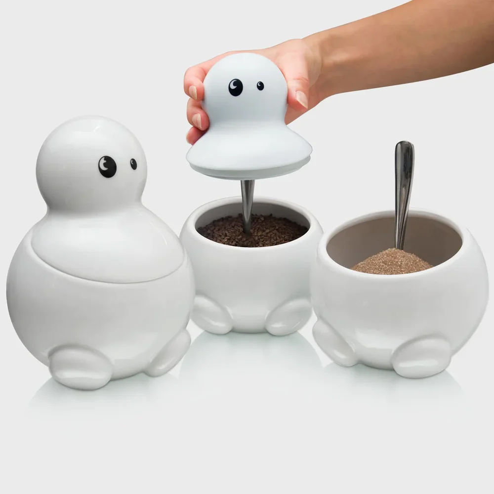 Tom, Dick und Harry Küchengefäße für Kaffee, Tee und Zucker