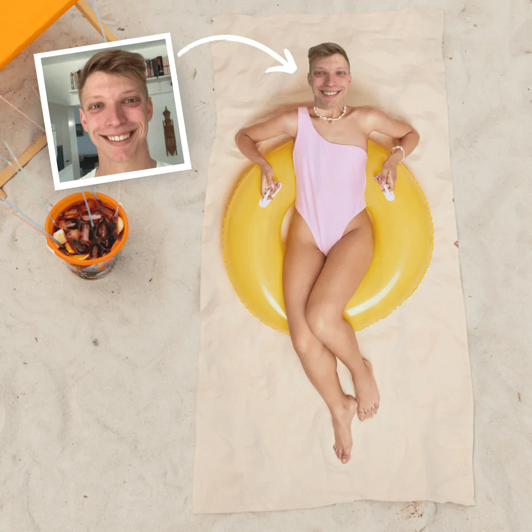 Personalisierbares Handtuch mit deinem Traumkörper