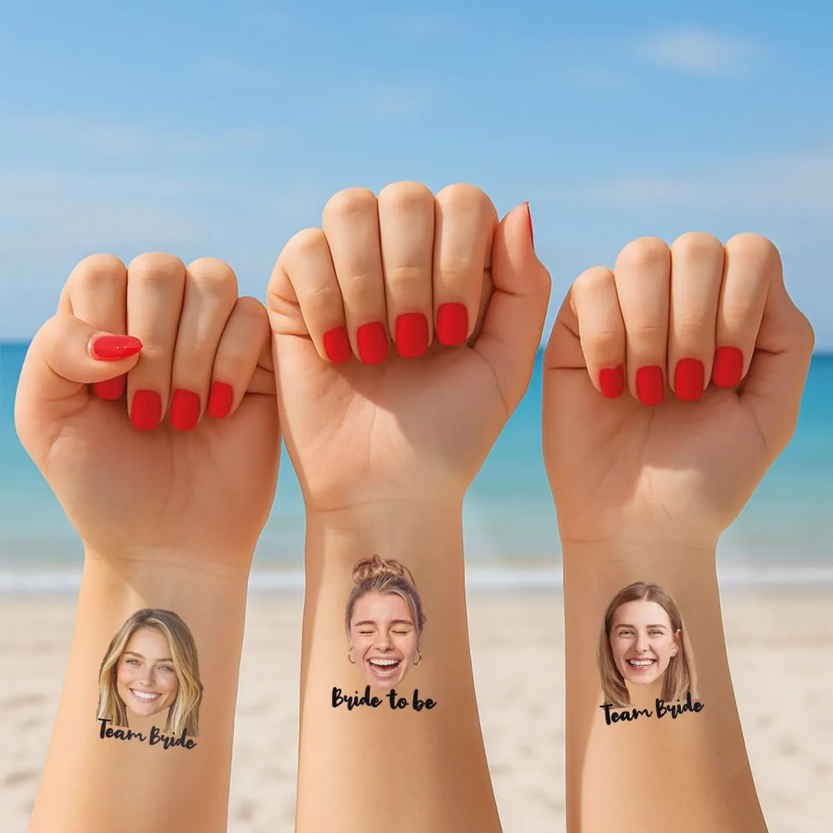 Personalisierbare Tattoos 6er Set mit Gesicht und Text
