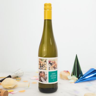Personalisierbarer Wein mit 3 Bildern und Text Personalisierbarer Wein mit 3 Bildern und Text