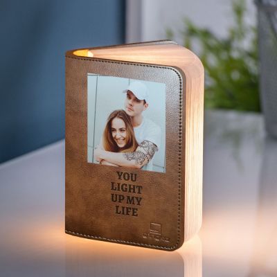 Buch-Leuchte mit Bild und Text Buch-Leuchte mit Bild und Text