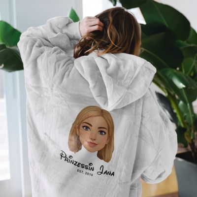 Personalisierbare Hoodie Decke Cartoon Yourself