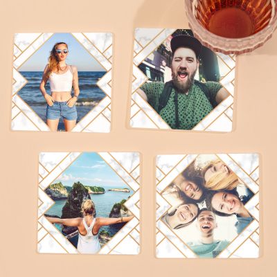 Personalisierbare Untersetzer mit Foto 4er-Set Personalisierbare Untersetzer mit Foto 4er-Set
