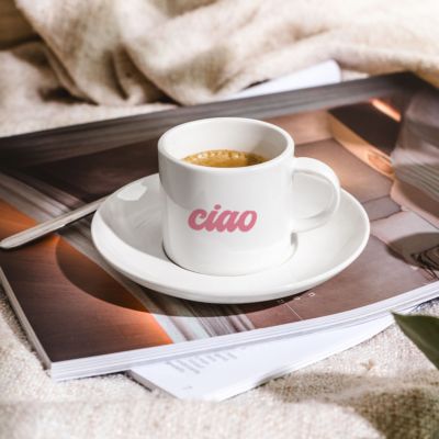 Personalisierbare Espresso Tasse mit Text
