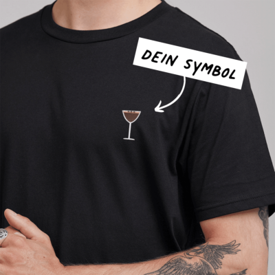 Besticktes T-Shirt Schwarz mit Symbol