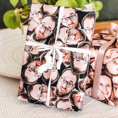 Geschenke für Frauen personalisierbares Geschenkpapier mit Gesicht