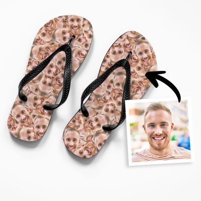 Personalisierbare Flip-Flops mit Gesicht Personalisierbare Flip-Flops mit Gesicht