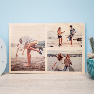 Personalisierbares Foto Holzbild mit 3 Bildern Personalisierbares Foto Holzbild mit 3 Bildern