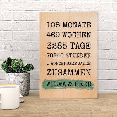 Personalisierbares Holzbild Jahrestag Personalisierbares Holzbild Jahrestag