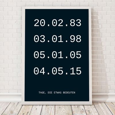 Wichtige Daten Poster Personalisierbares Poster mit wichtigen Daten