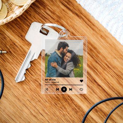 Personalisierbarer Acryl Schlüsselanhänger mit Foto und Song Personalisierbarer Acryl Schlüsselanhänger mit Foto und Song