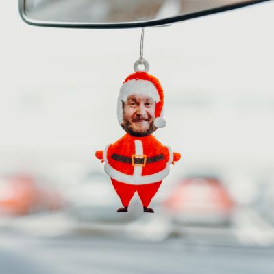 Personalisierbarer Weihnachtsmann Duftbaum mit Gesicht