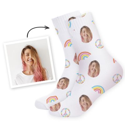 Personalisierbare Socken mit Gesicht und Hintergründen Personalisierbare Socken mit Gesicht und Hintergründen