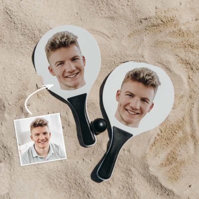Personalisierbares Strandtennis Set mit zwei Gesichtern