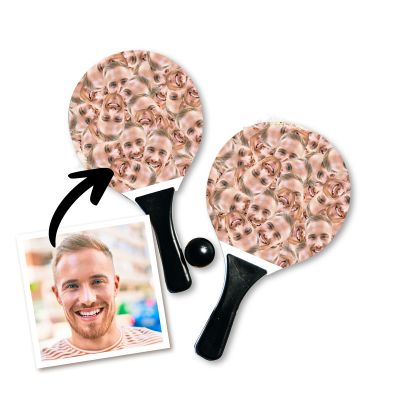 Personalisierbares Strandtennis Set mit Gesicht Personalisierbares Strandtennis Set mit Gesicht